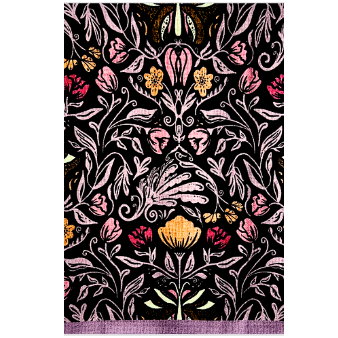 Midnight Garden Double-Sided Tea Towel
