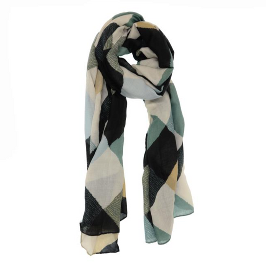 Black Multi Textured Tile Scarf