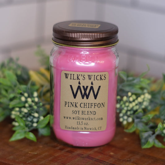 Pink Chiffon Candle - Wilks Works 