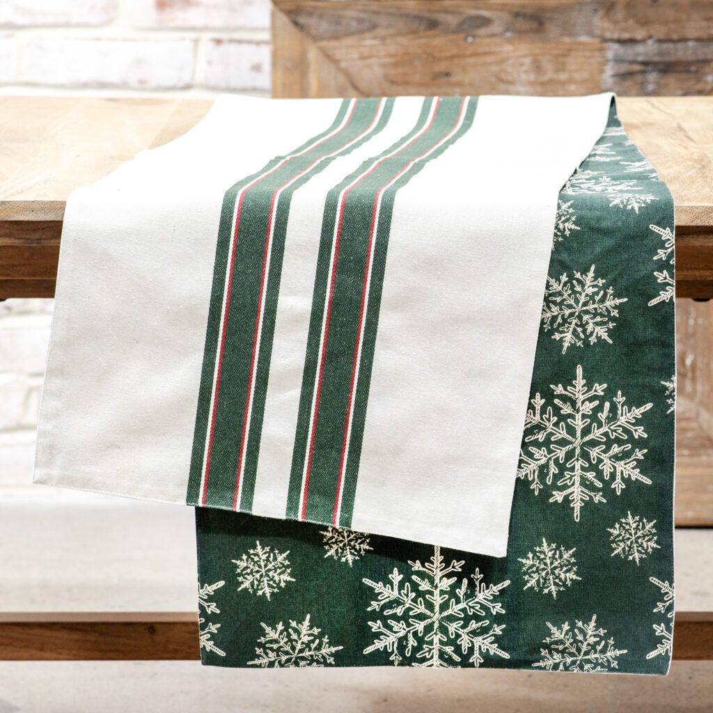 72" Reversible Snowflake Table Runner