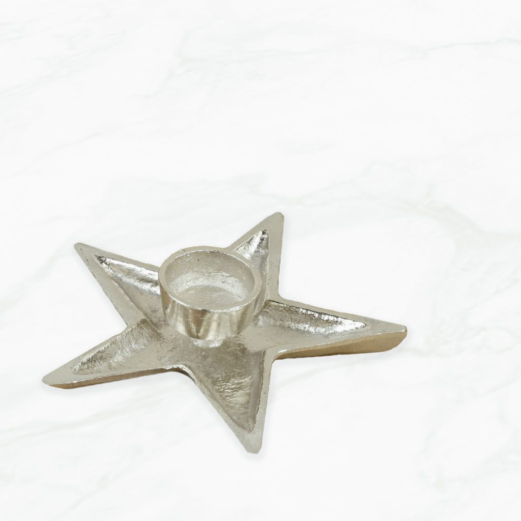 6.7" Alum. Single Star Candle Holder