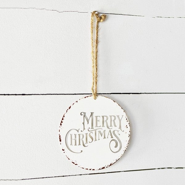 Tin Merry Christmas Ornament
