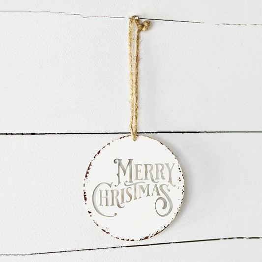 Tin Merry Christmas Ornament
