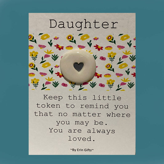 Daughter Ceramic Pocket Token Pocket Hug and Card