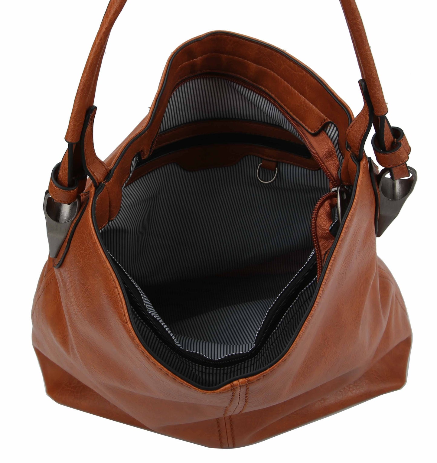 Side Metal Accent Hobo Bag