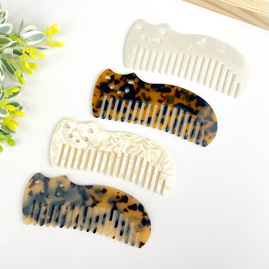 Acetate anti-static cute cat marble texture comb