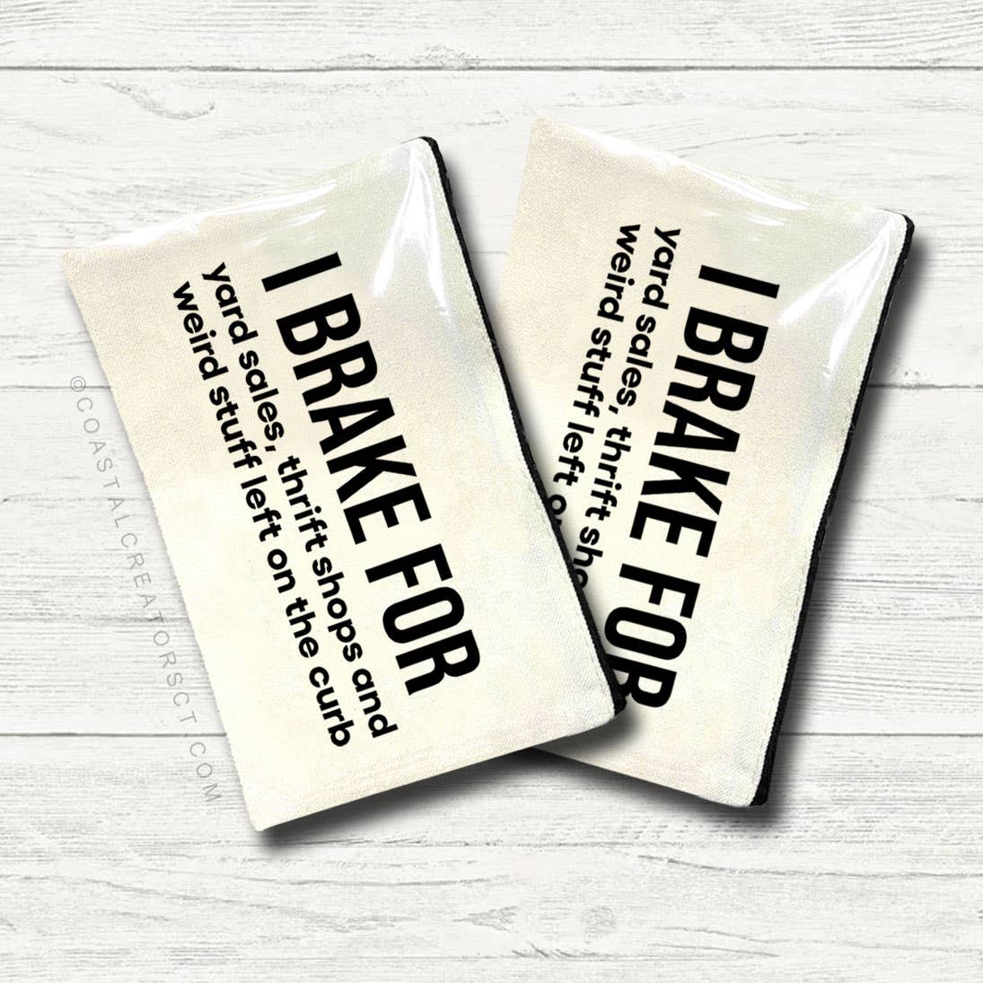 I Brake for Weird Stuff on Curb Multi-Use Canvas Zipper Bag