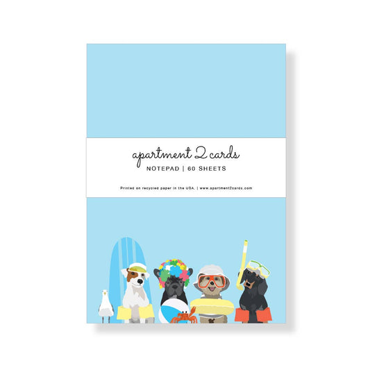 Summer Beach Dogs 4.75x6.5" Notepad
