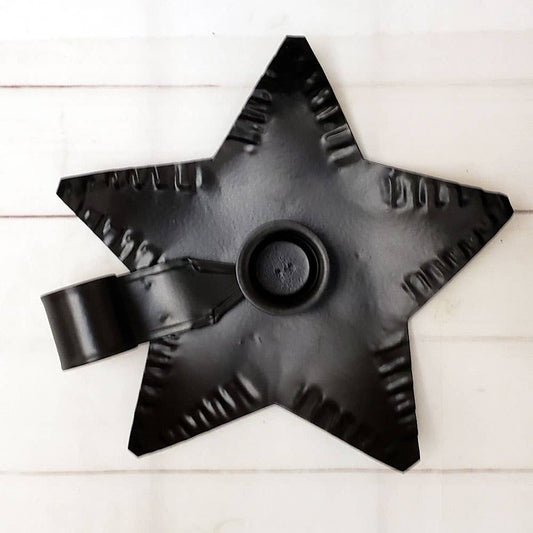 Black Metal Star Taper Holder