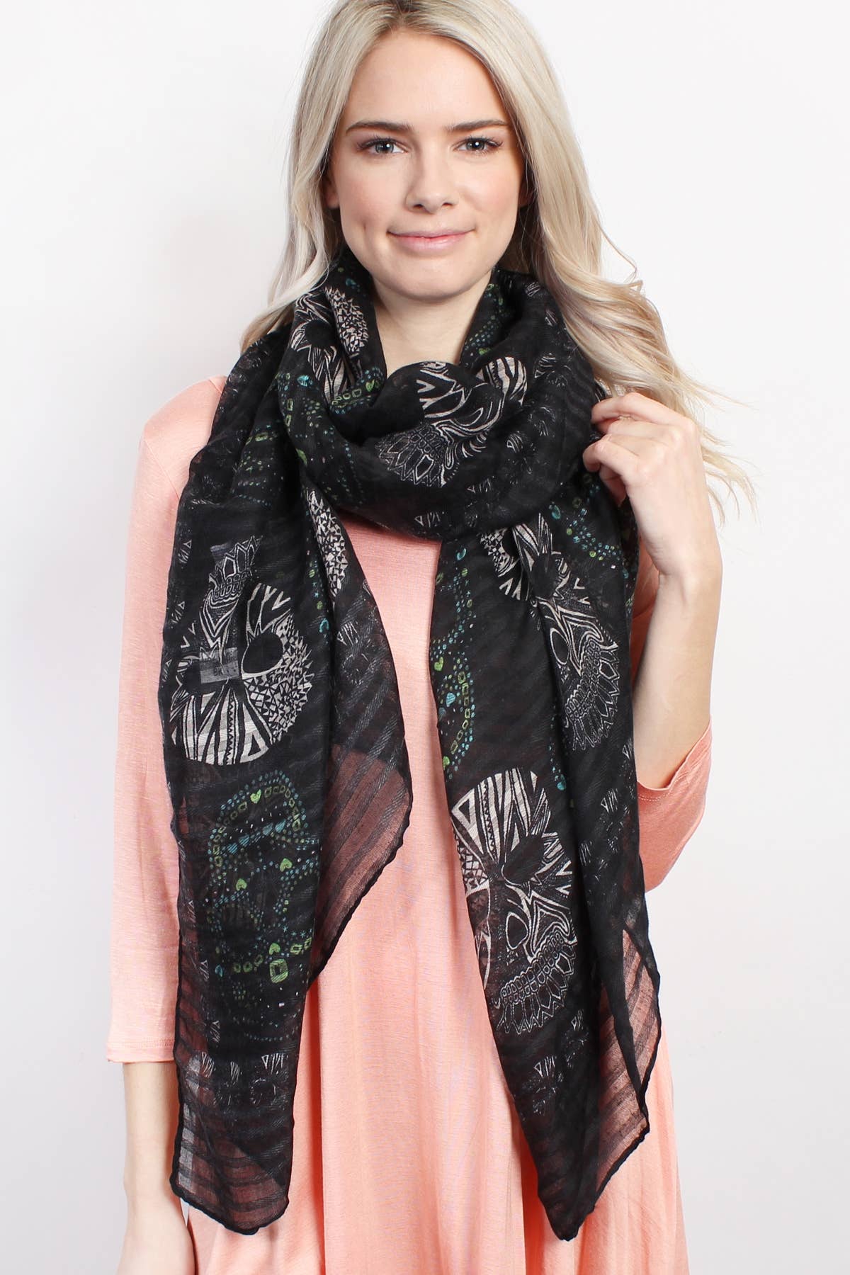 OBLONG SUGAR SKULL SCARF