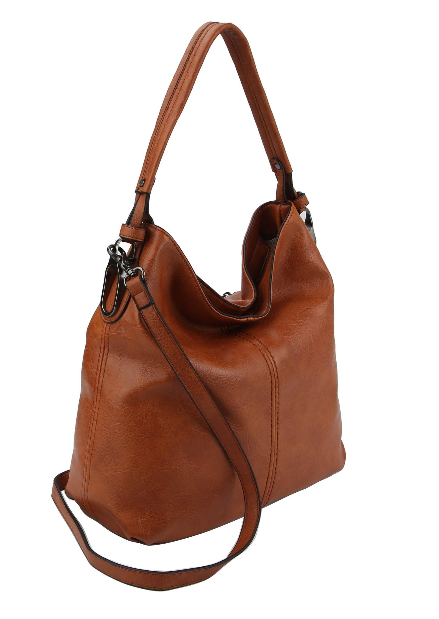 Side Metal Accent Hobo Bag