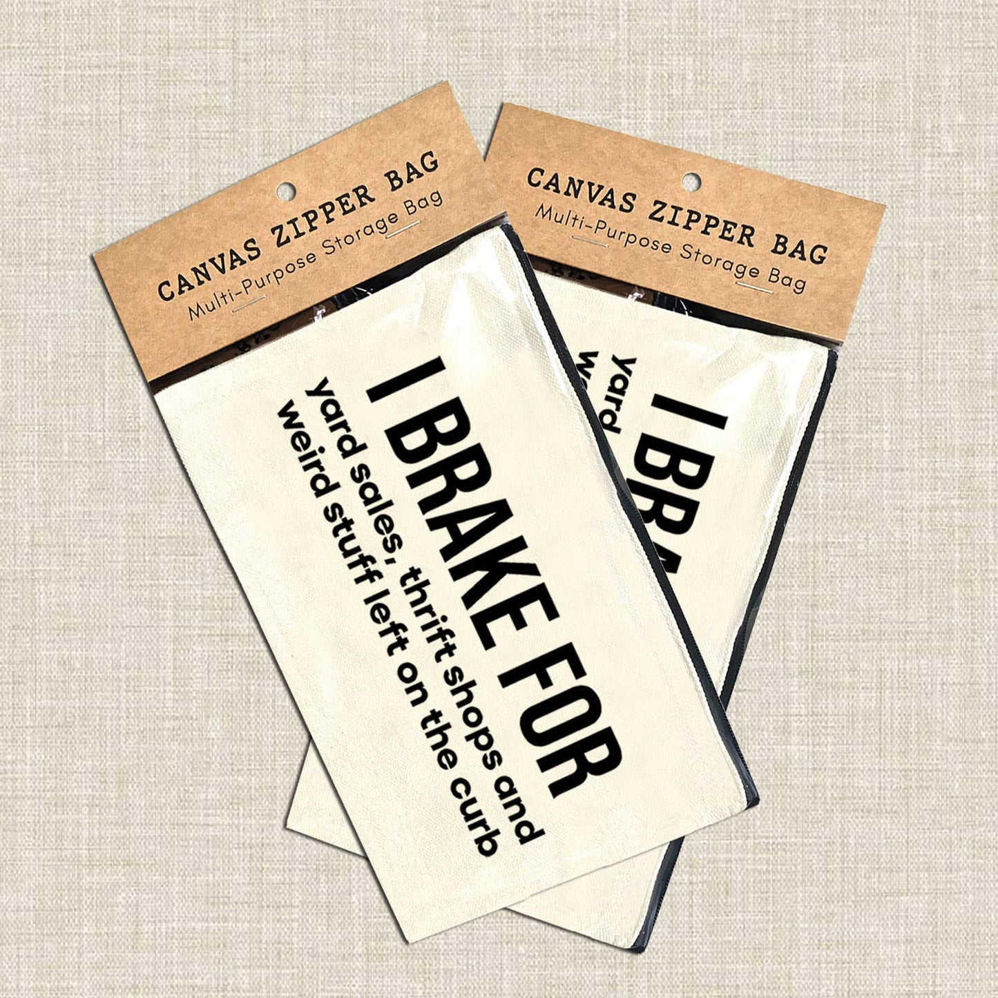 I Brake for Weird Stuff on Curb Multi-Use Canvas Zipper Bag