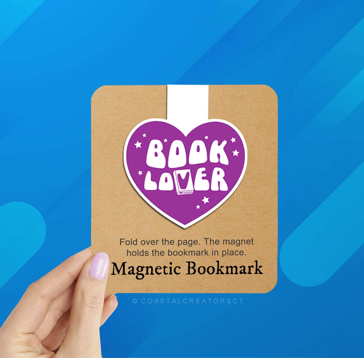 Book Lover Hearts Magenta Magnetic Bookmark (Packaged)