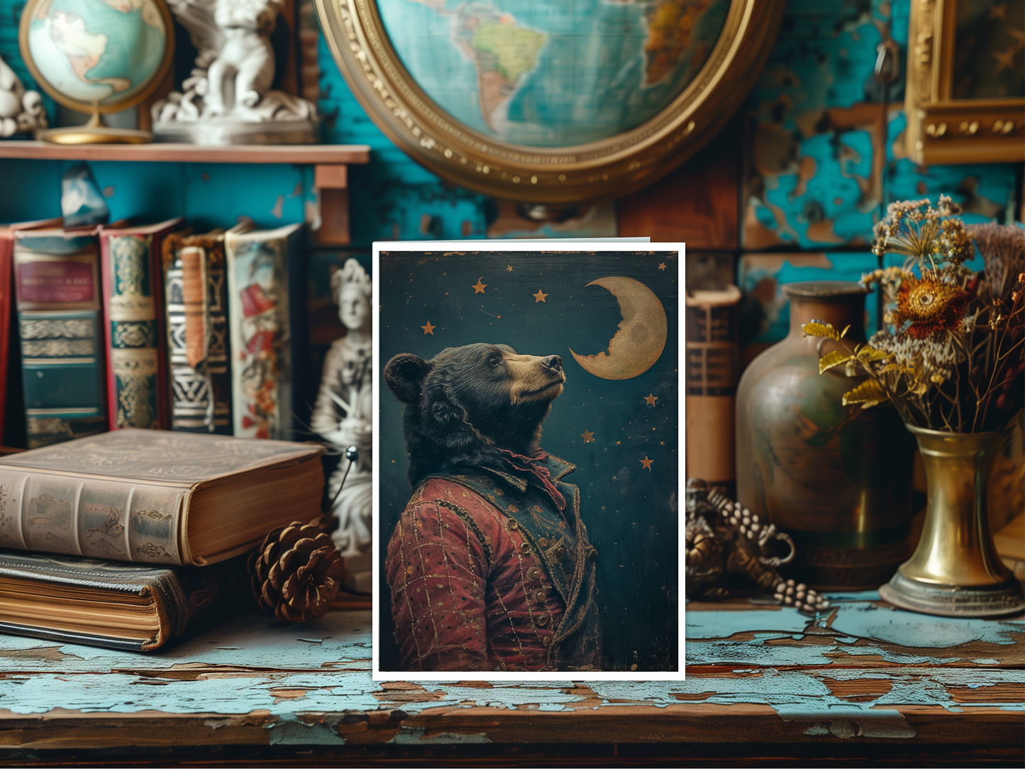 Moonlit Reverie Bear Crescent Moon