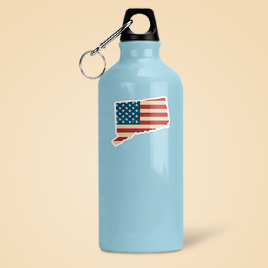 Connecticut American Flag Sticker Vinyl Decal