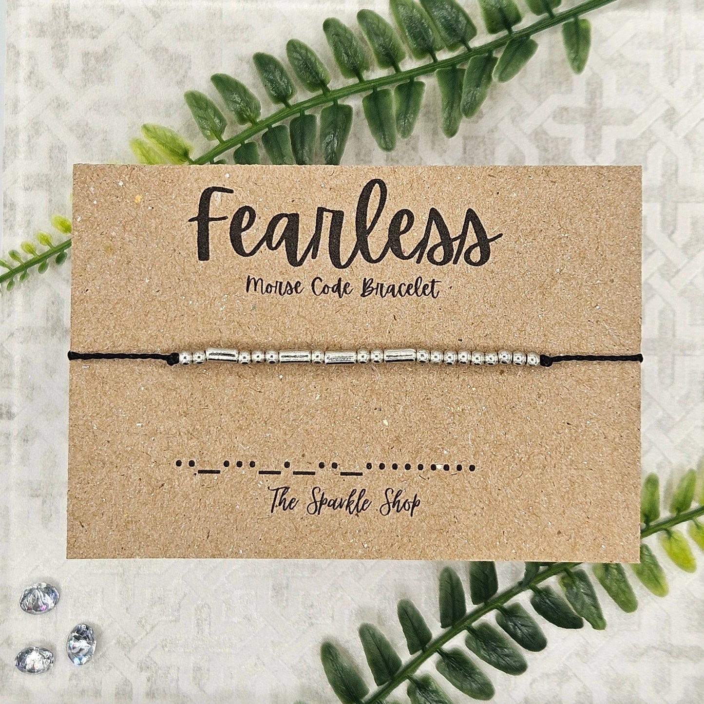 Handmade Morse Code Bracelet - Fearless