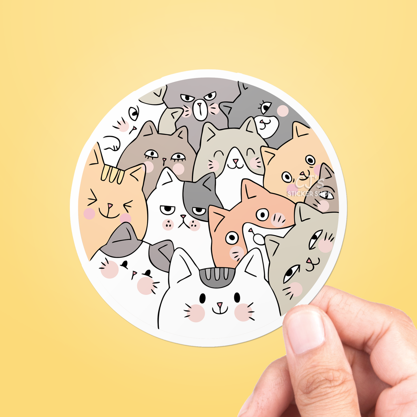 Circle of Cats Sticker Vinyl Decal