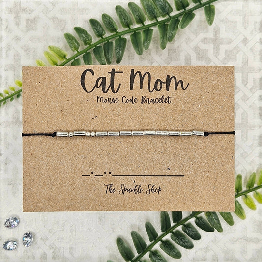 Handmade Morse Code Bracelet - Cat Mom