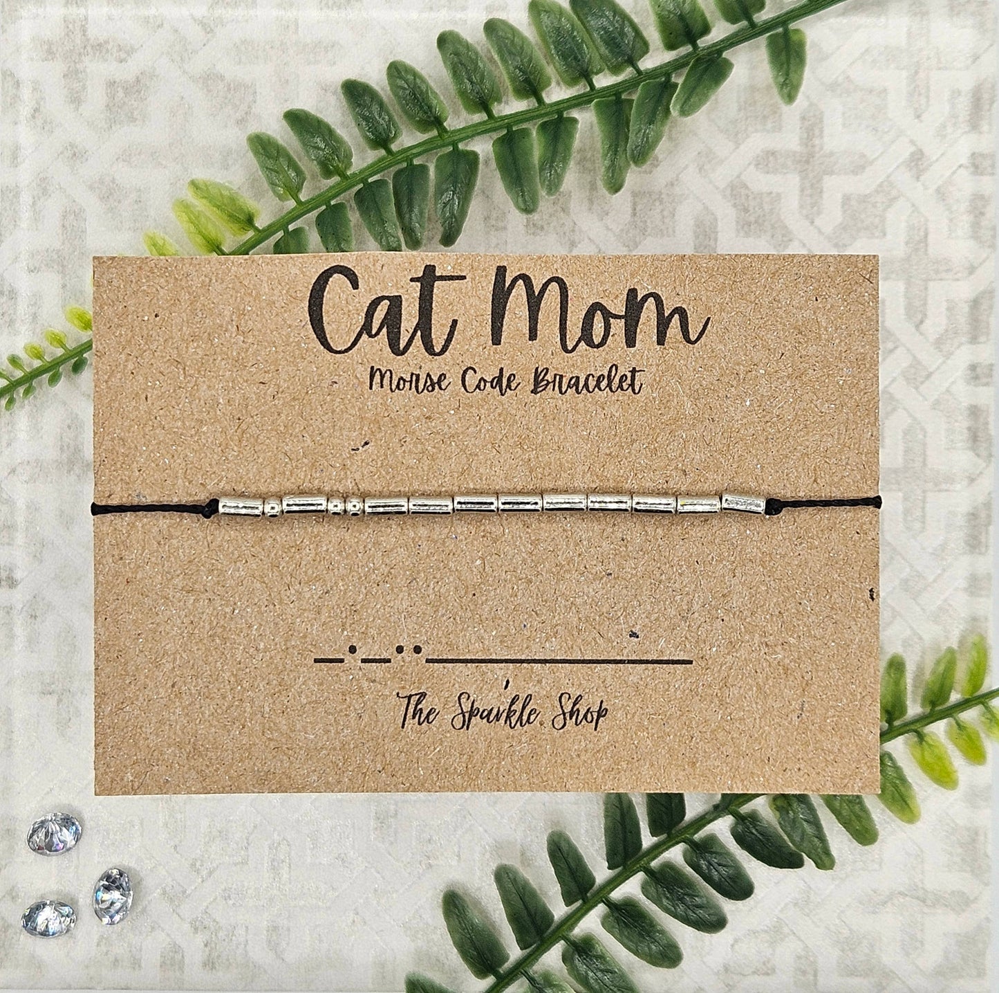 Handmade Morse Code Bracelet - Cat Mom