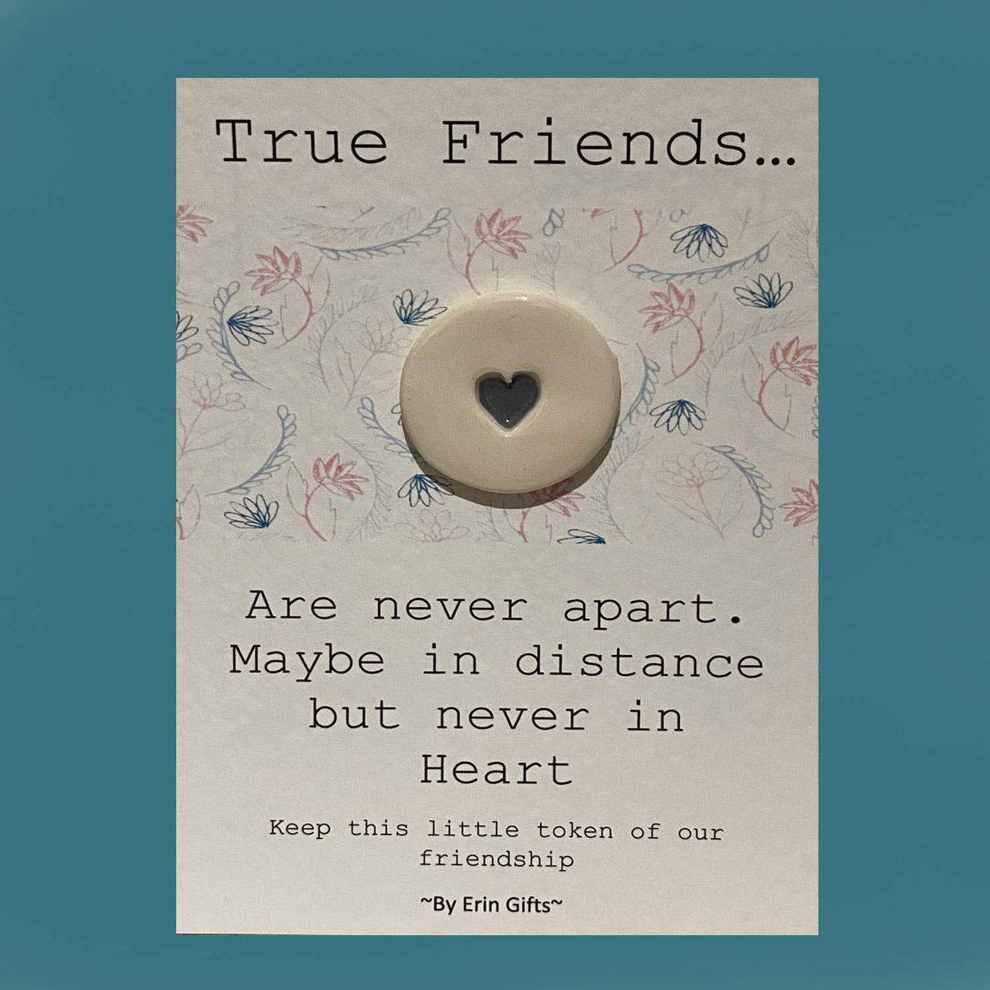 True Friends Ceramic Pocket Token Pocket Hug and Card