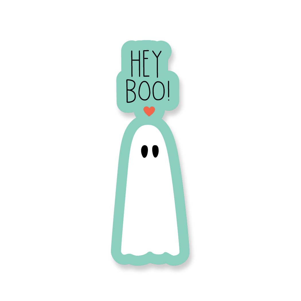 Halloween/LOVE Hey Boo Ghost Vinyl Sticker