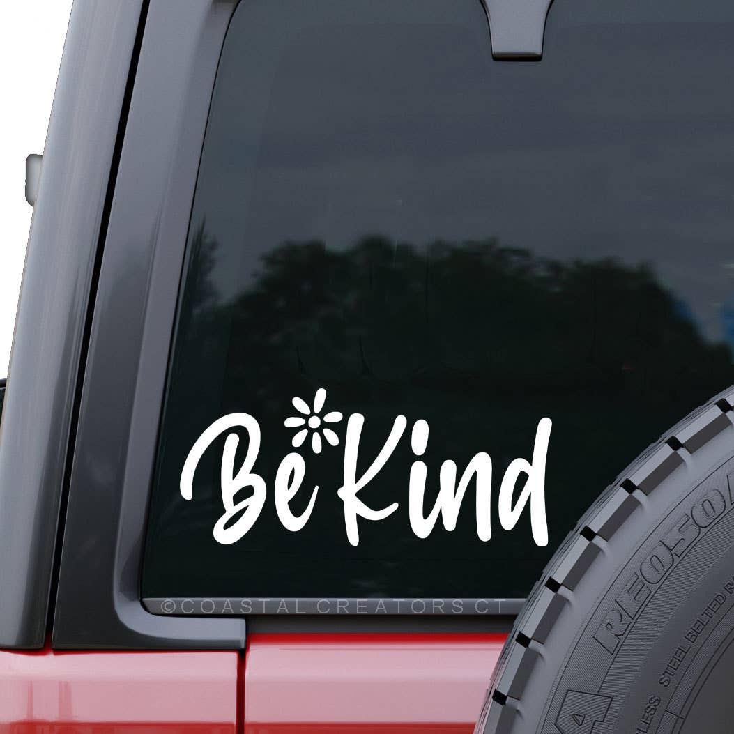 Be Kind with Flower Car Window Decal