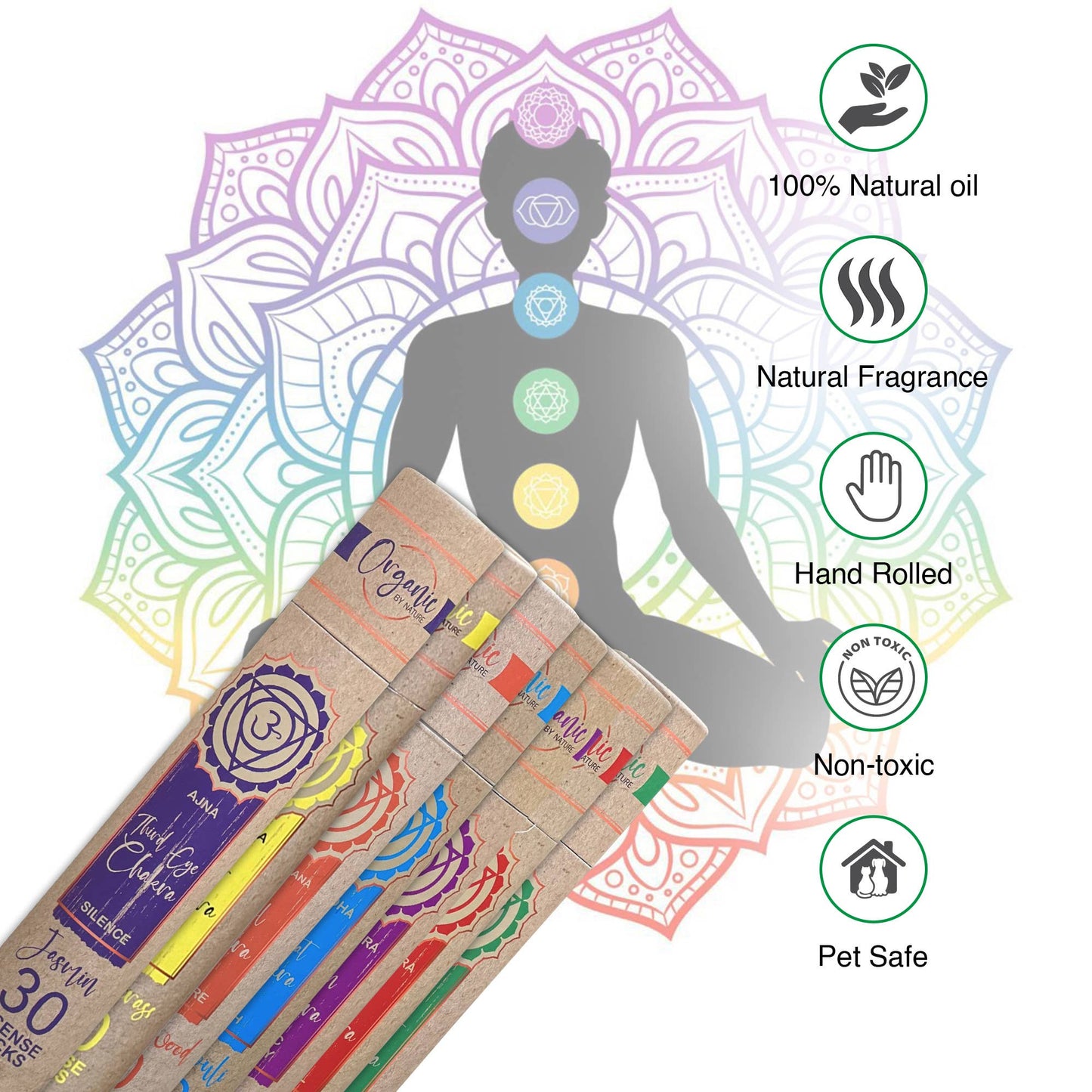 Chakra Incense With Wooden Burner