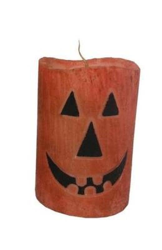 Jack O Lantern LED Pillar w/Timer