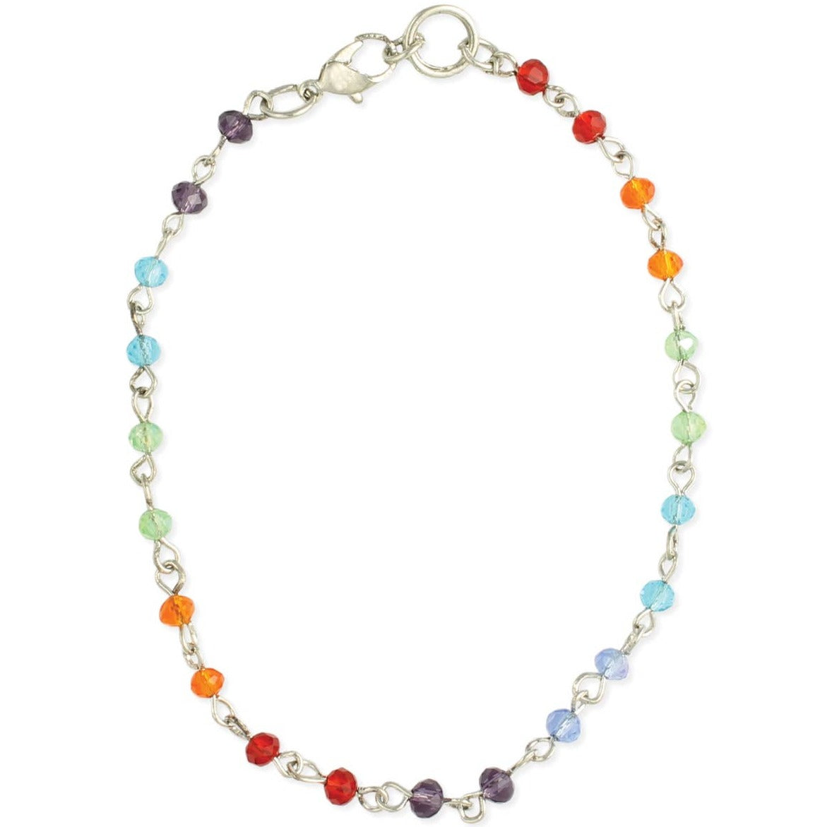 Rainbow Sparkle Facet Bead Anklet