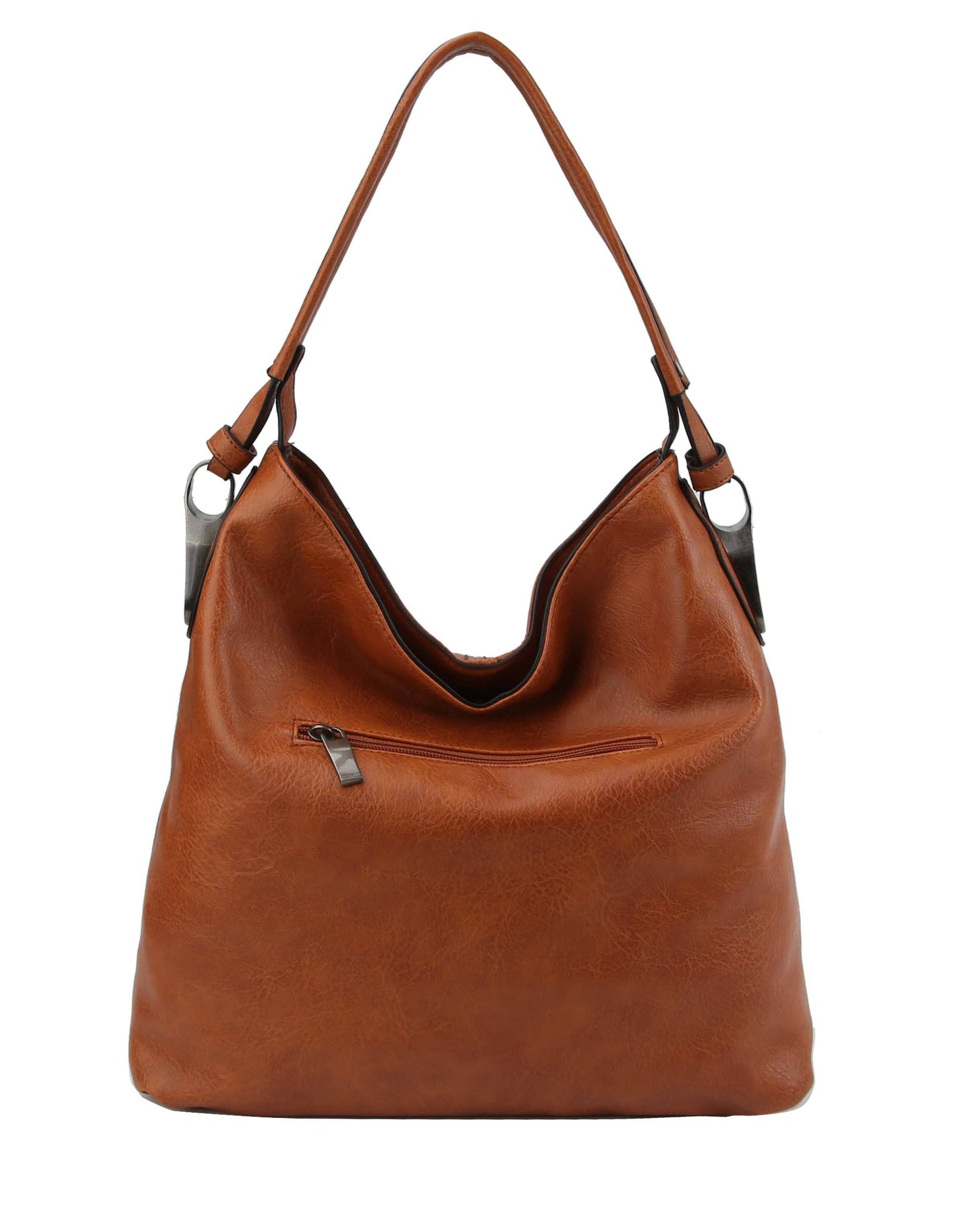 Side Metal Accent Hobo Bag