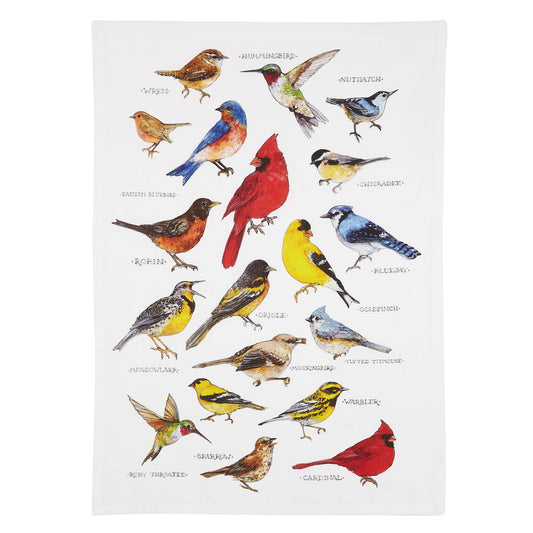 Field Guide Birds Printed Kitchen Towel