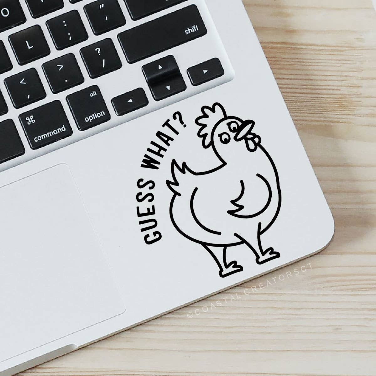 Guess What? Chicken Butt Black Vinyl Sticker
