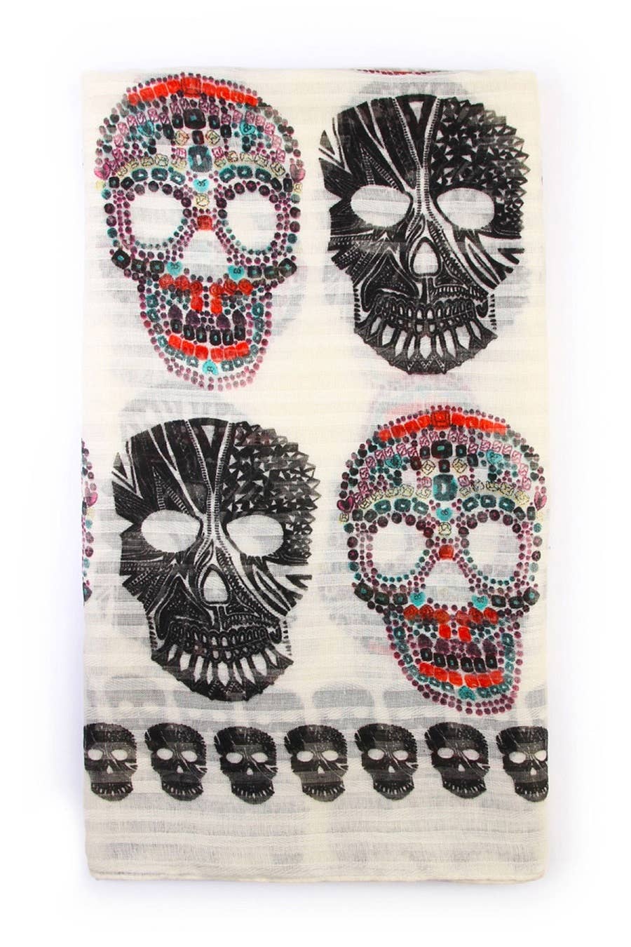 OBLONG SUGAR SKULL SCARF