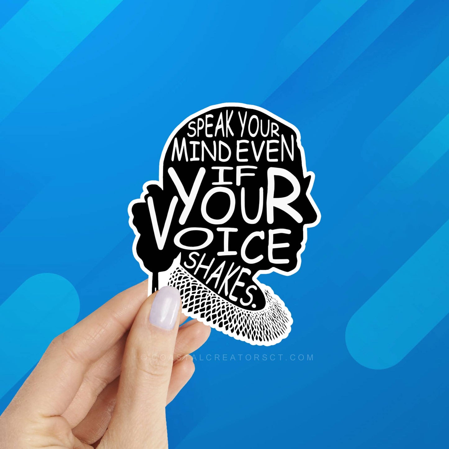 Ruth Bader Ginsburg Speak Your Mind Laptop Phone Sticker