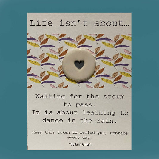 Life Isn't About... Ceramic Pocket Token Pocket Hug and Card