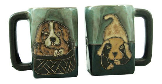 Playful Pups Stoneware Square Mug