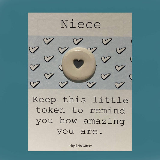 Niece  Ceramic Pocket Token Pocket Hug and Card