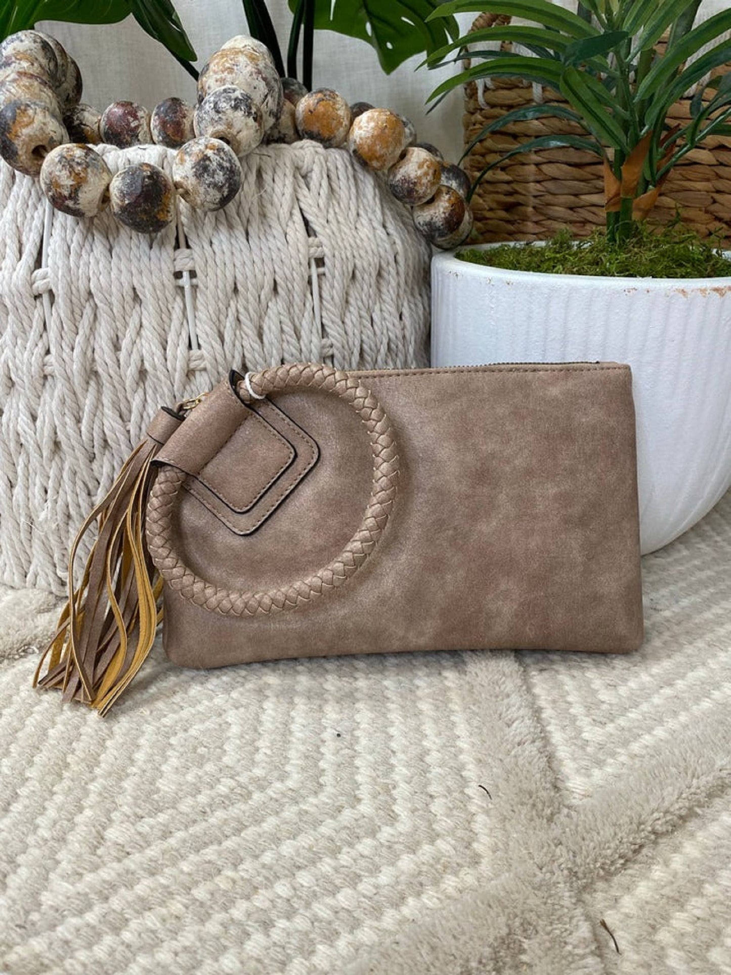 Soft Vegan Leather Wristlet/Clutch