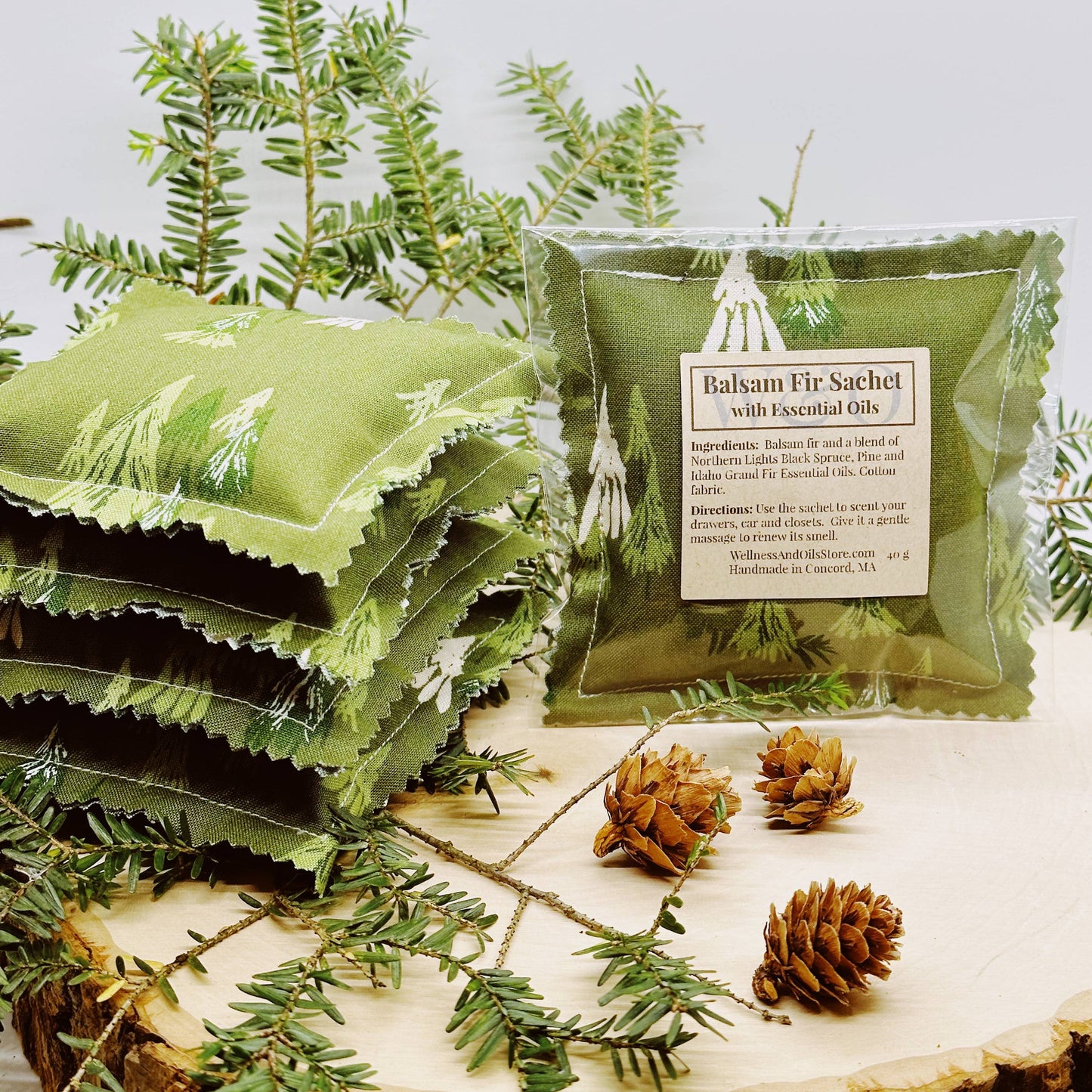 Balsam Fir Sachet Infused with Essential Oils- Great Fir Gr