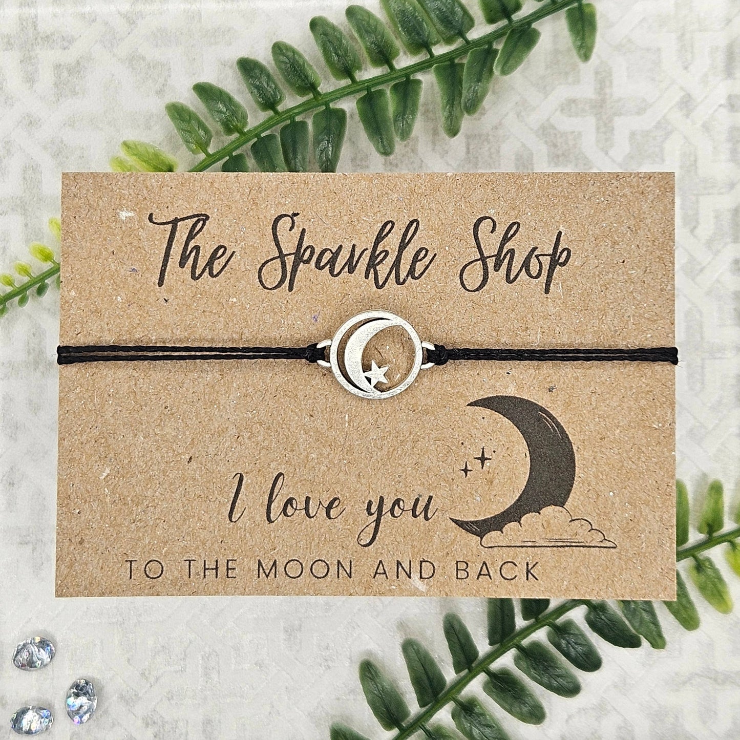 "I Love You to the Moon and Back" Moon Charm Bracelet