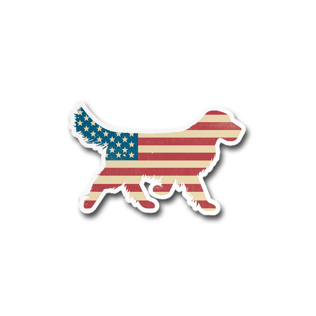 Dog American Flag Sticker Vinyl Decal