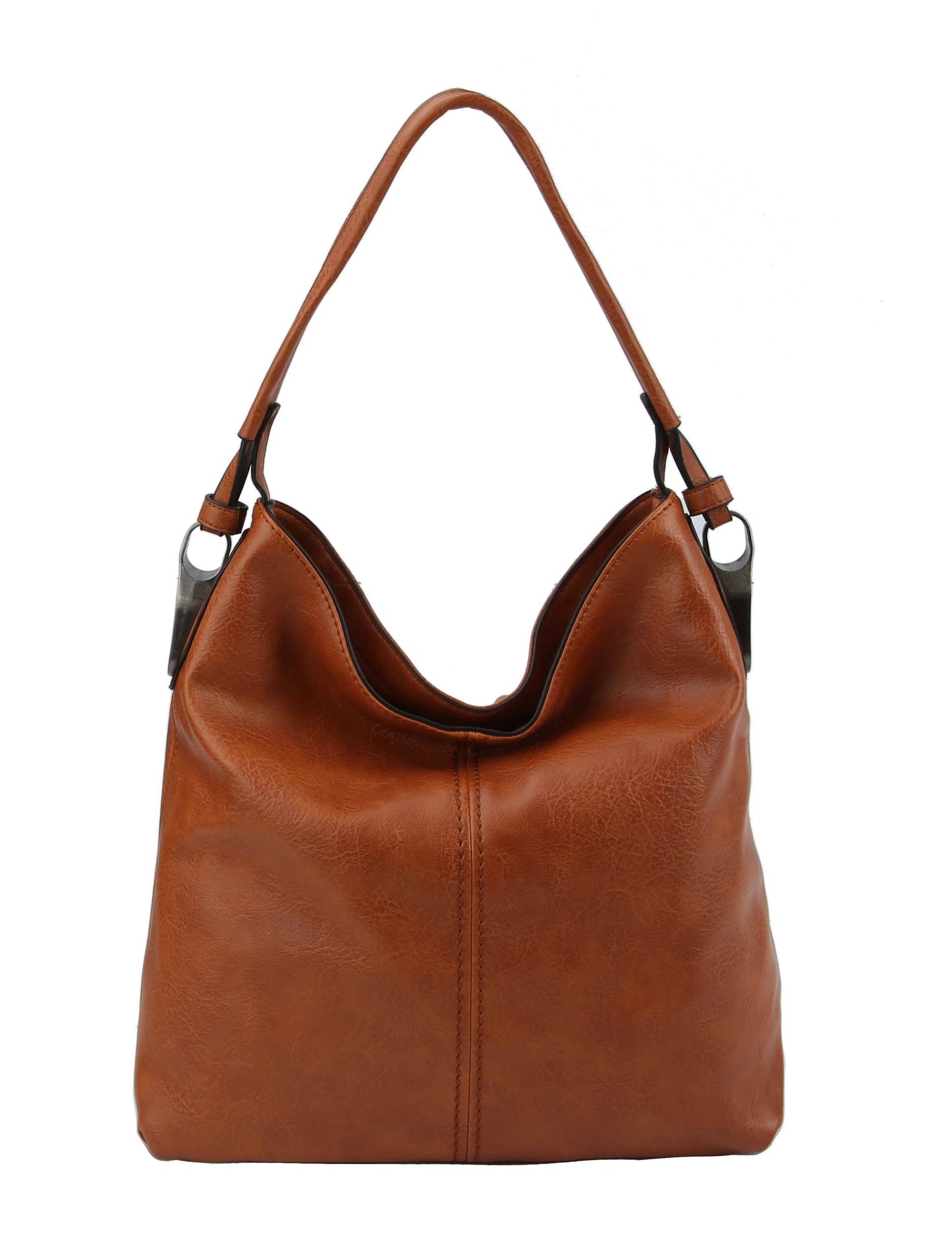 Side Metal Accent Hobo Bag