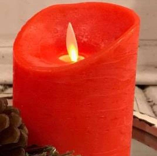 Red LED 4" Pillar Candle w/Timer