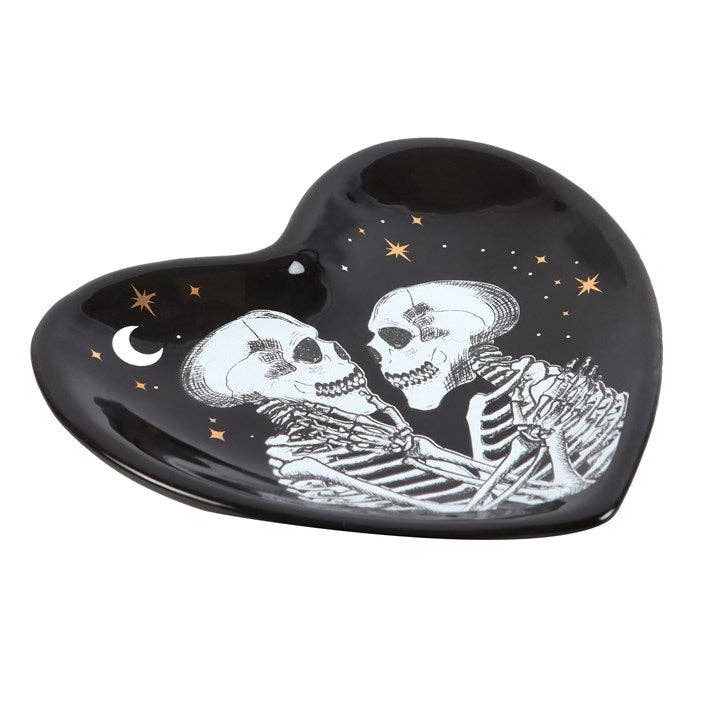 Skeleton Couple Heart Trinket Dish